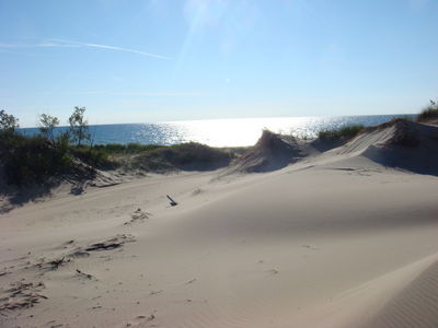 Riding on the Sand Dunes
Now looking west, at Lake Michigan.  (Taken Friday, July 20.)
