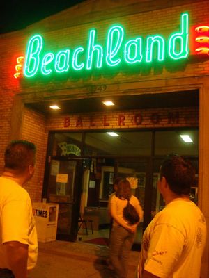 Beachland
Schmoe and Mike admire the Beachland faÃ§ade
