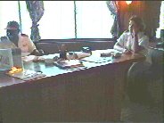 Signing in with Simon and Kristine